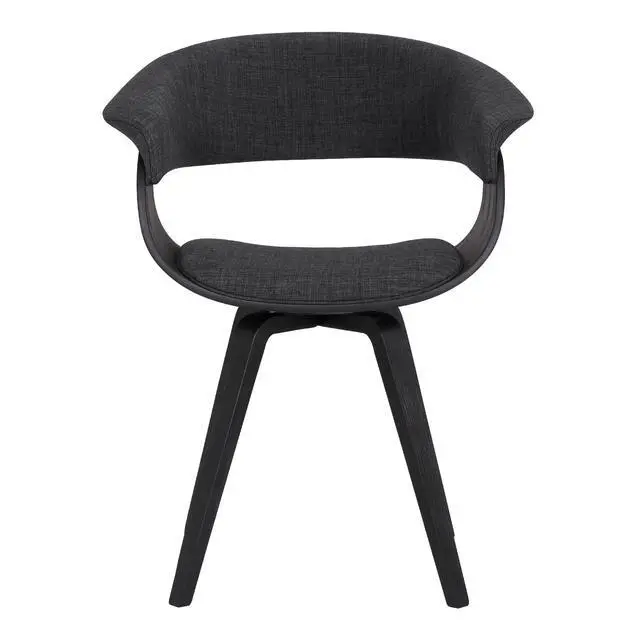 Alt view image 3 of 6 - Summer Contemporary Dining Chair in Black Brush Wood Finish and Charcoal Fabric