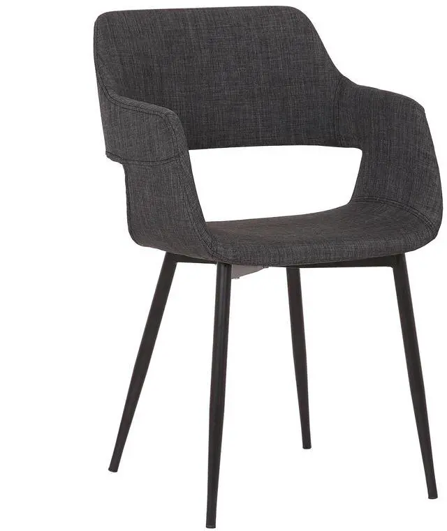Main image of Ariana Mid-Century Charcoal Open Back Dining Accent Chair