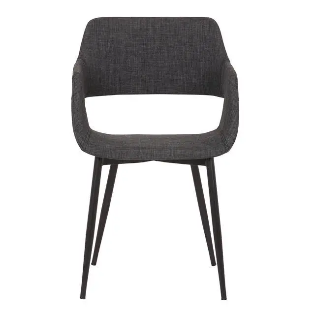 Alt view image 3 of 6 - Ariana Mid-Century Charcoal Open Back Dining Accent Chair