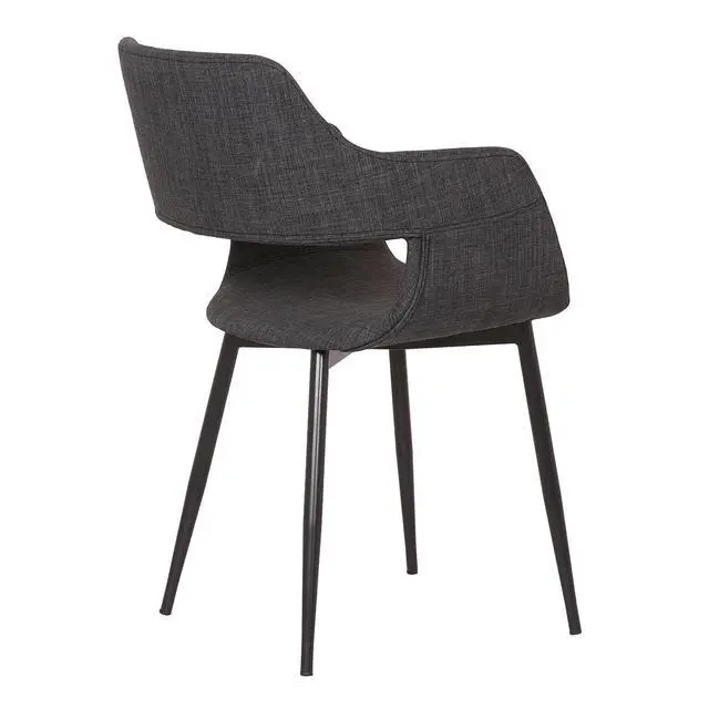 Alt view image 5 of 6 - Ariana Mid-Century Charcoal Open Back Dining Accent Chair