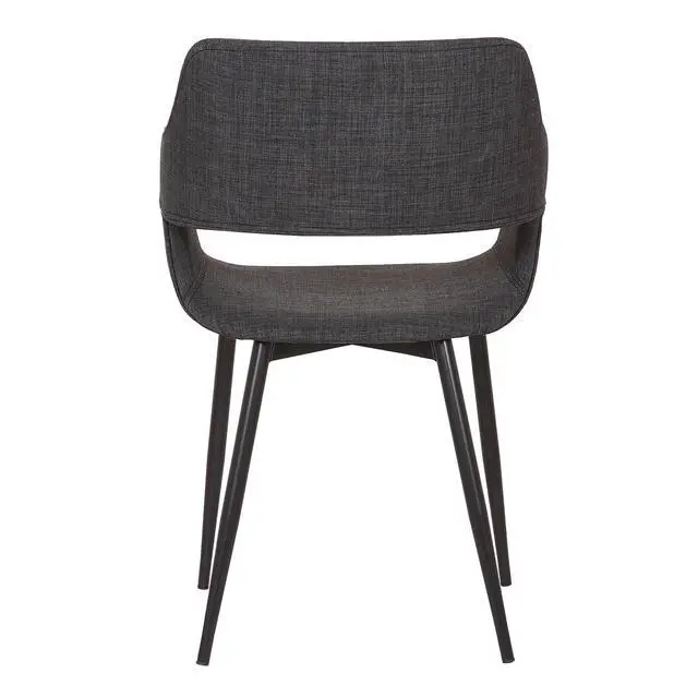 Alt view image 6 of 6 - Ariana Mid-Century Charcoal Open Back Dining Accent Chair