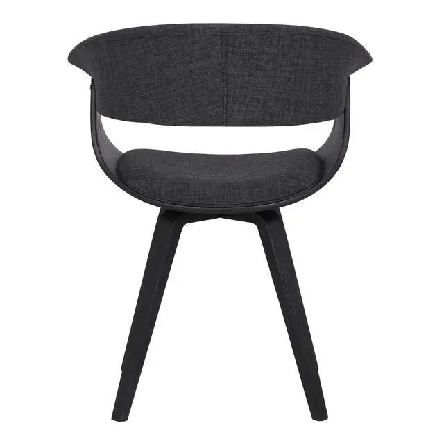 Alt view image 6 of 6 - Summer Contemporary Dining Chair in Black Brush Wood Finish and Charcoal Fabric