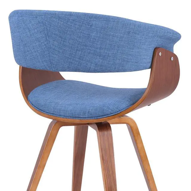 Alt view image 6 of 7 - Summer Mid-Century Chair in Blue Fabric with Walnut Wood Finish