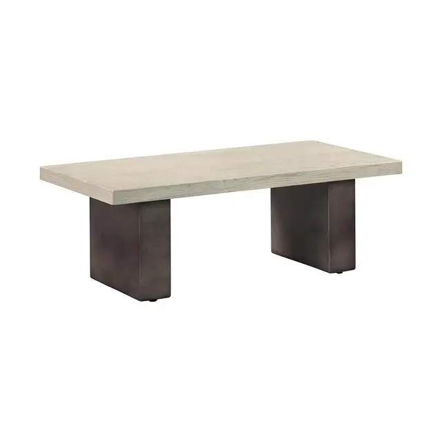 Alt view image 2 of 2 - Abbey Concrete and Gray Oak Wood Dining Table