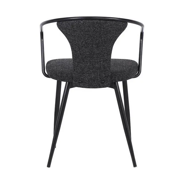 Alt view image 6 of 6 - Francis Contemporary Dining Chair in Black Powder Coated Finish and Black Fabric