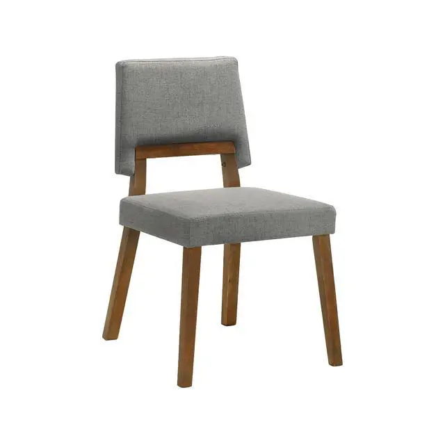 Alt view image 3 of 7 - Channell Wood Dining Chair in Walnut Finish with Charcoal Fabric - Set of 2