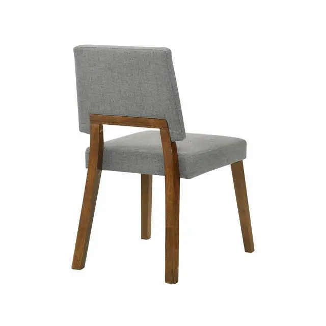 Alt view image 5 of 7 - Channell Wood Dining Chair in Walnut Finish with Charcoal Fabric - Set of 2