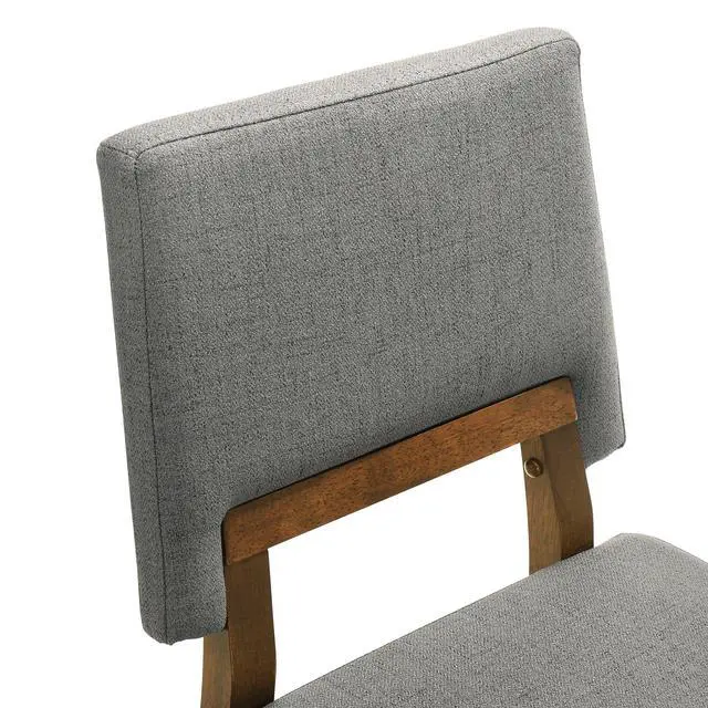 Alt view image 6 of 7 - Channell Wood Dining Chair in Walnut Finish with Charcoal Fabric - Set of 2