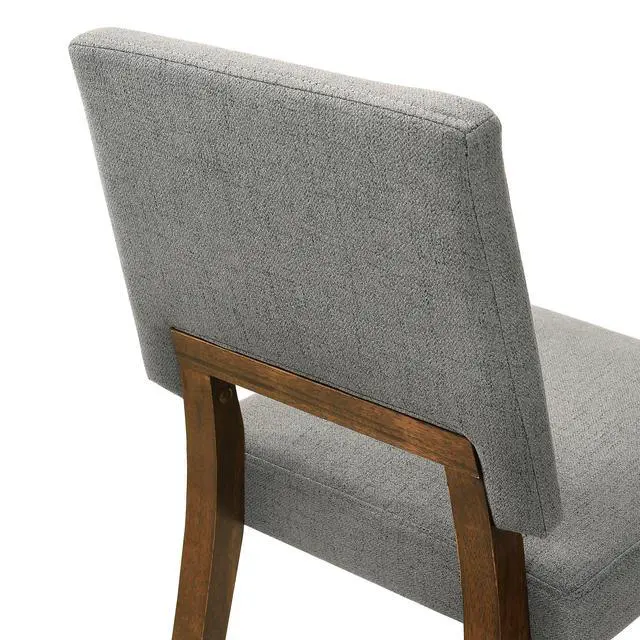 Alt view image 7 of 7 - Channell Wood Dining Chair in Walnut Finish with Charcoal Fabric - Set of 2