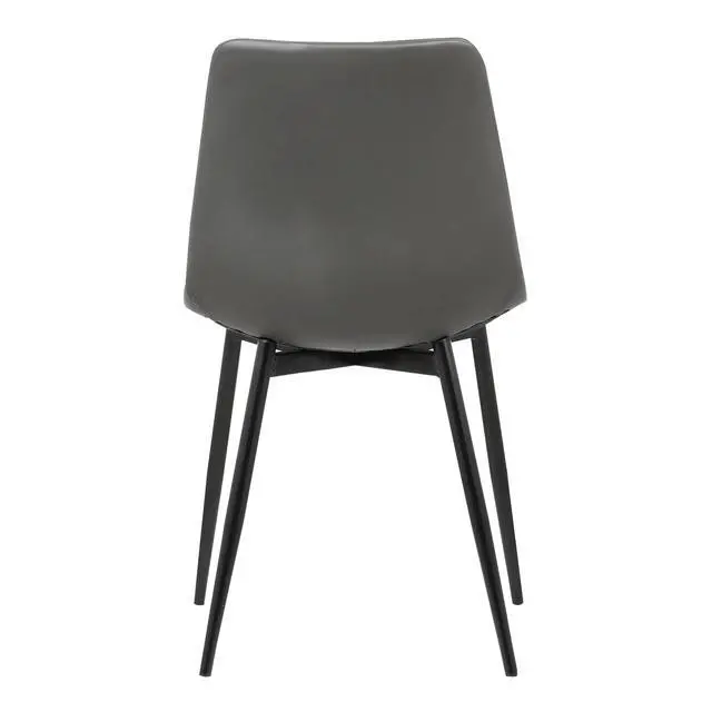 Alt view image 5 of 7 - Monte Contemporary Dining Chair in Gray Faux Leather with Black Metal Legs