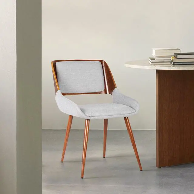 Alt view image 2 of 7 - Panda Mid-Century Dining Chair in Walnut Finish with Faux Leather and Fabric Options