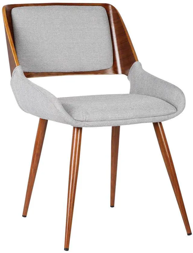 Main image of Panda Mid-Century Dining Chair in Walnut Finish with Faux Leather and Fabric Options