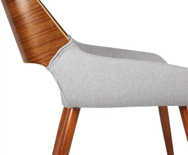 Alt view image 7 of 7 - Panda Mid-Century Dining Chair in Walnut Finish with Faux Leather and Fabric Options