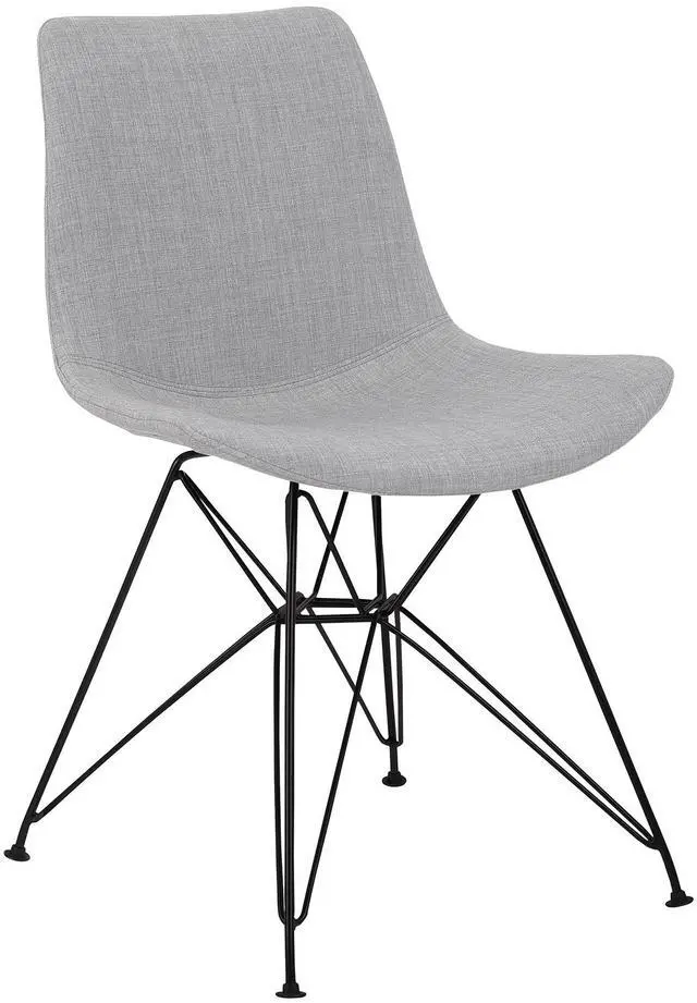 Main image of Palmetto Contemporary Dining Chair in Gray Fabric with Black Metal Legs