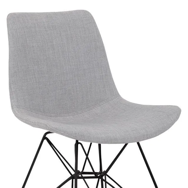 Alt view image 5 of 7 - Palmetto Contemporary Dining Chair in Gray Fabric with Black Metal Legs