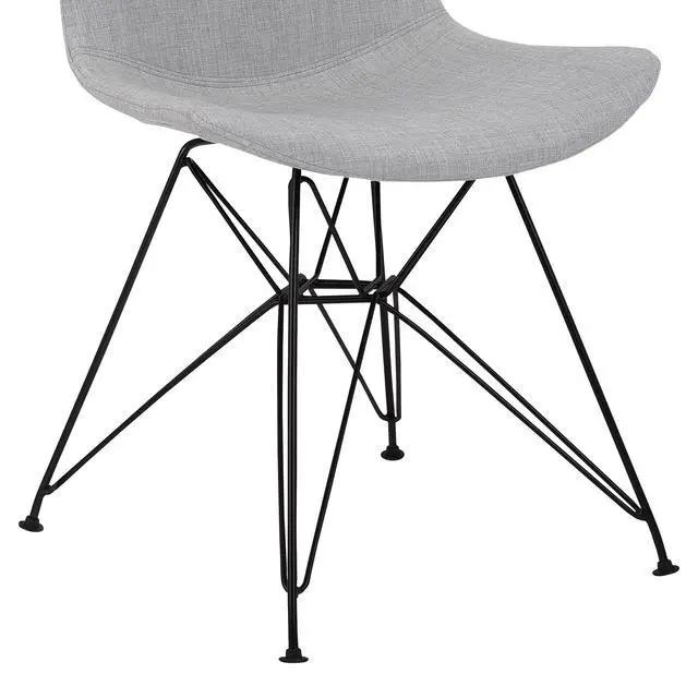 Alt view image 7 of 7 - Palmetto Contemporary Dining Chair in Gray Fabric with Black Metal Legs