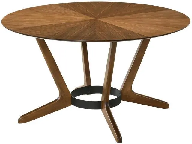 Main image of Santana Round Wood Dining Table in Walnut Finish