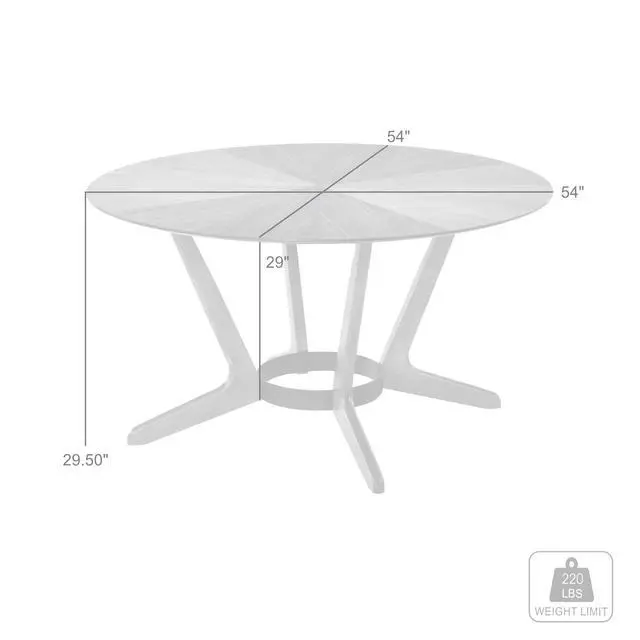 Alt view image 6 of 7 - Santana Round Wood Dining Table in Walnut Finish