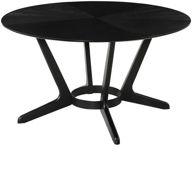 Main image of Santana Round Wood Dining Table in Black Finish