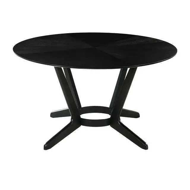 Alt view image 3 of 7 - Santana Round Wood Dining Table in Black Finish