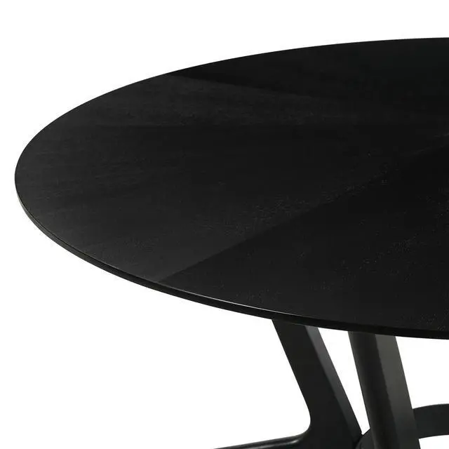 Alt view image 4 of 7 - Santana Round Wood Dining Table in Black Finish