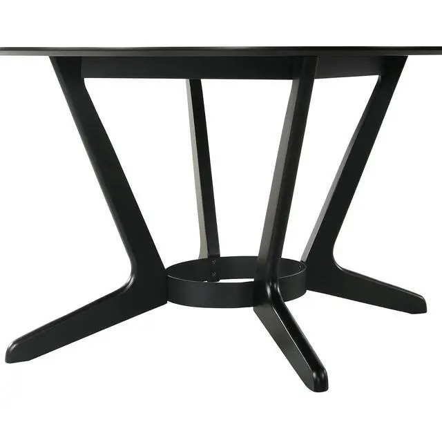 Alt view image 5 of 7 - Santana Round Wood Dining Table in Black Finish