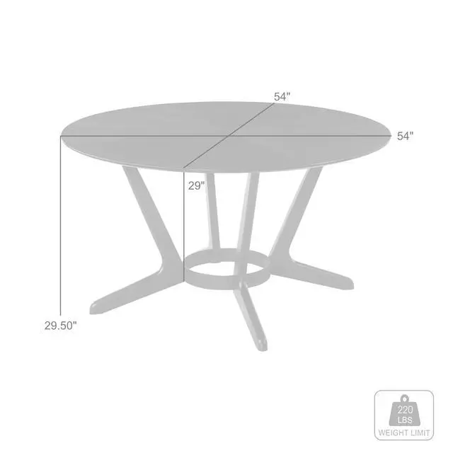 Alt view image 6 of 7 - Santana Round Wood Dining Table in Black Finish