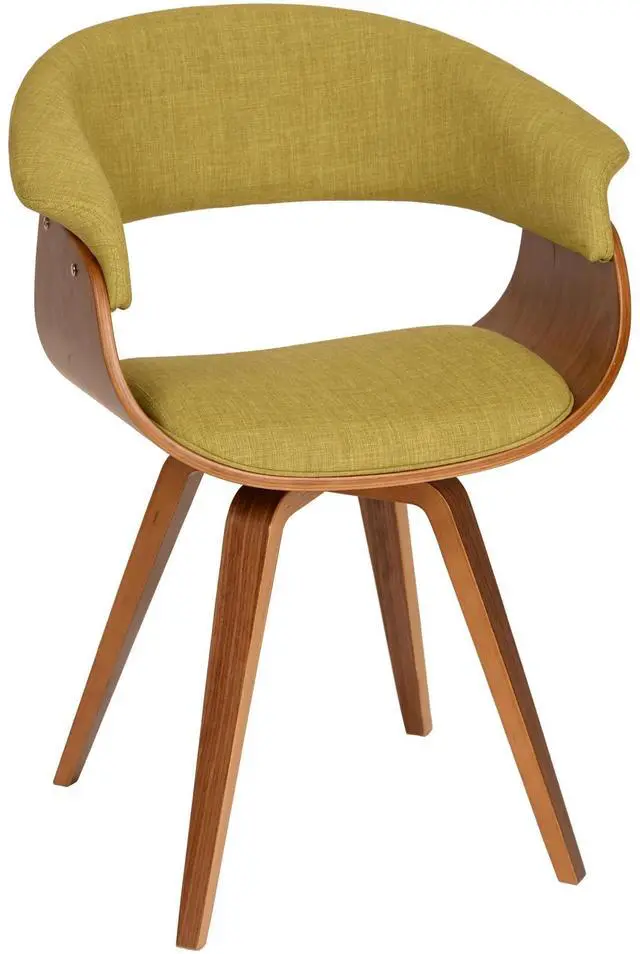 Main image of Summer Modern Chair In Green Fabric and Walnut Wood