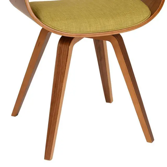 Alt view image 4 of 4 - Summer Modern Chair In Green Fabric and Walnut Wood