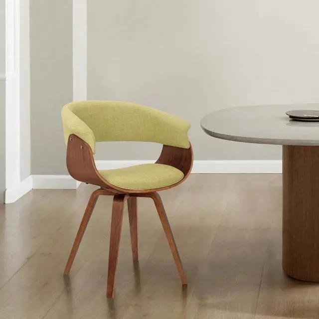 Alt view image 2 of 4 - Summer Modern Chair In Green Fabric and Walnut Wood