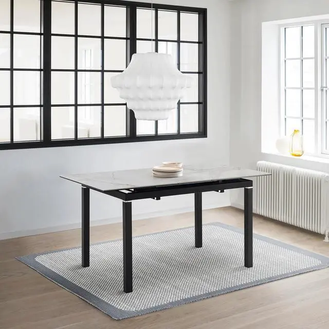 Alt view image 2 of 7 - Giana Extendable Dining Table in Stone and Metal