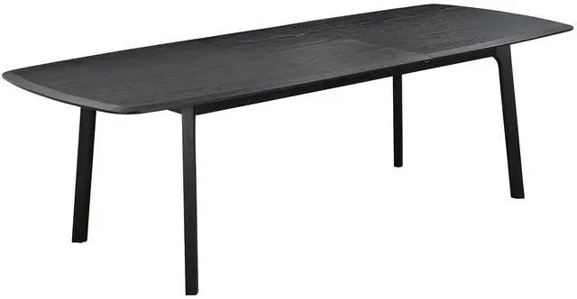 Alt view image 2 of 2 - Holland Extendable Rectangle 98" Dining Table in Black Brushed Oak