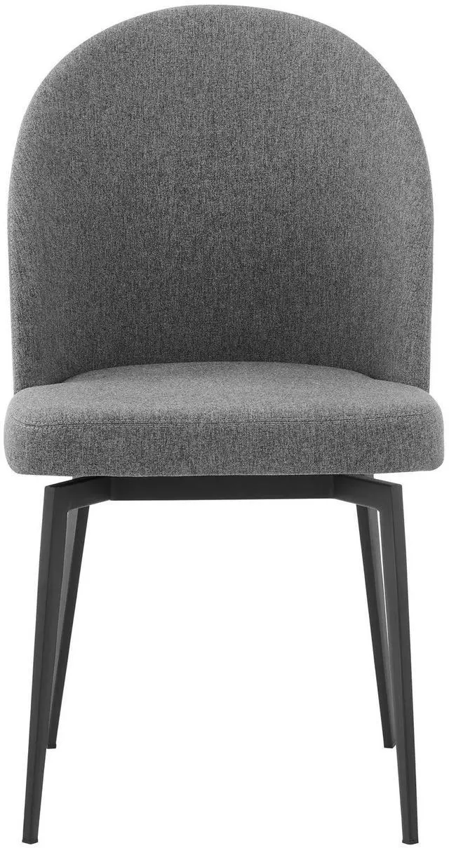 Alt view image 3 of 7 - Sunny Swivel Gray Fabric and Metal Dining Room Chairs - Set of 2