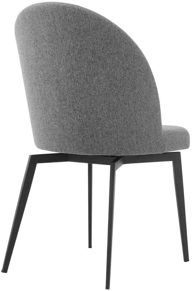 Alt view image 4 of 7 - Sunny Swivel Gray Fabric and Metal Dining Room Chairs - Set of 2