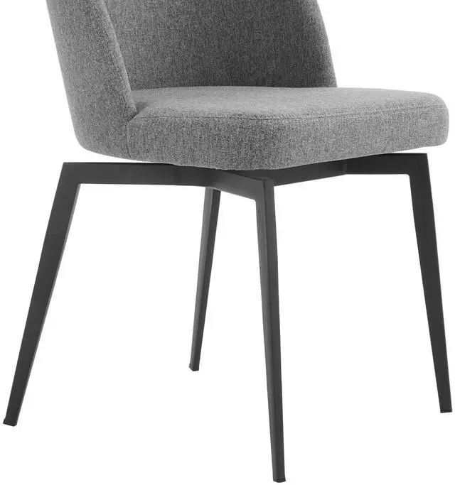Alt view image 7 of 7 - Sunny Swivel Gray Fabric and Metal Dining Room Chairs - Set of 2