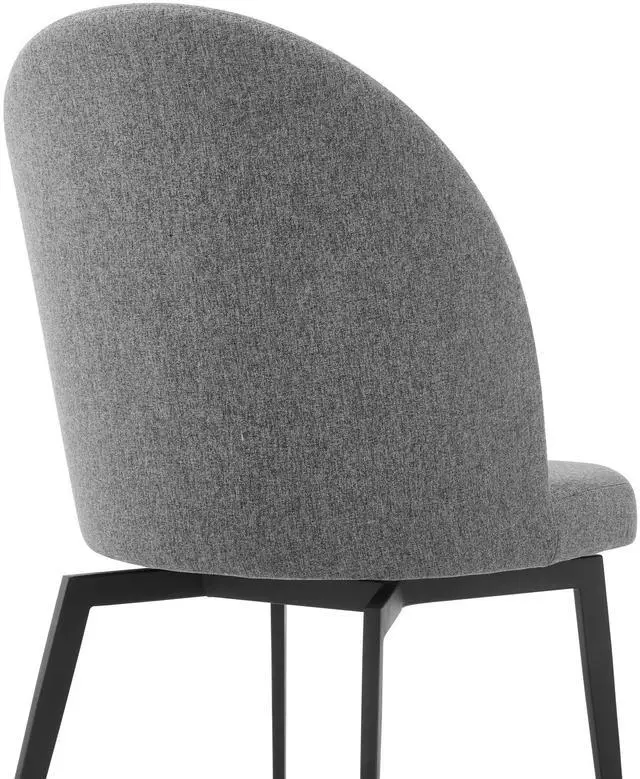Alt view image 6 of 7 - Sunny Swivel Gray Fabric and Metal Dining Room Chairs - Set of 2
