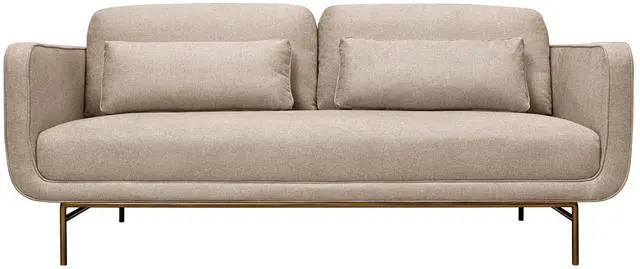Main image of Lilou 77" Sofa with Antique Brass Metal Legs in Fabric and Velvet Options