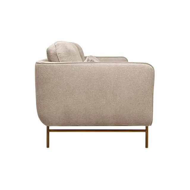 Alt view image 4 of 7 - Lilou 77" Sofa with Antique Brass Metal Legs in Fabric and Velvet Options