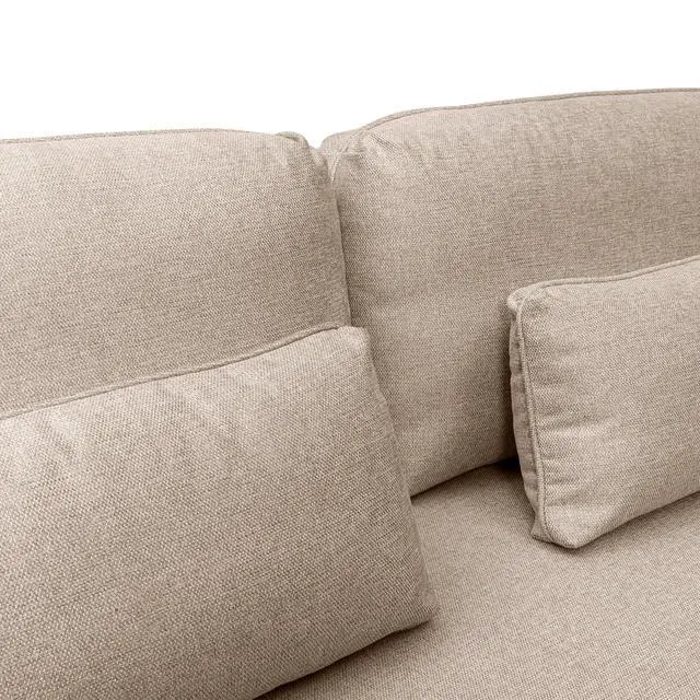 Alt view image 6 of 7 - Lilou 77" Sofa with Antique Brass Metal Legs in Fabric and Velvet Options