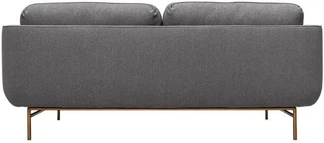 Alt view image 5 of 7 - Lilou 77" Gray Fabric Sofa with Antique Brass Metal Legs