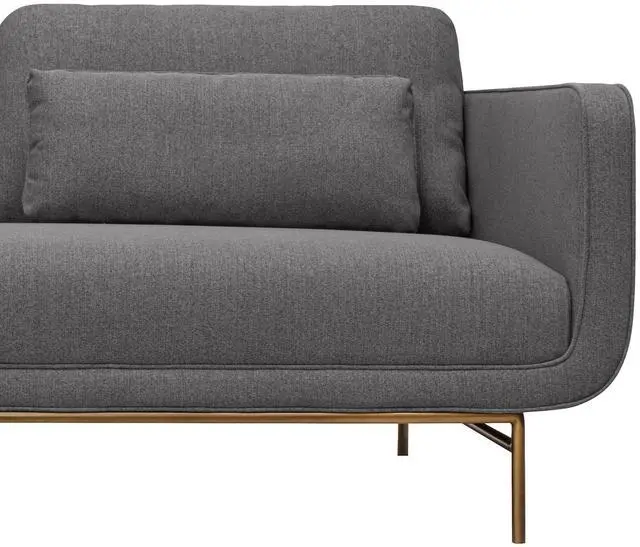 Alt view image 6 of 7 - Lilou 77" Gray Fabric Sofa with Antique Brass Metal Legs