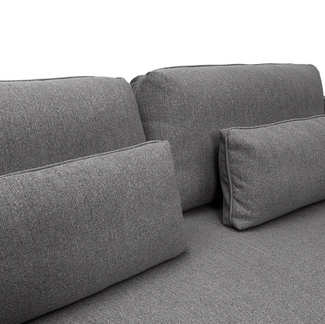 Alt view image 7 of 7 - Lilou 77" Gray Fabric Sofa with Antique Brass Metal Legs