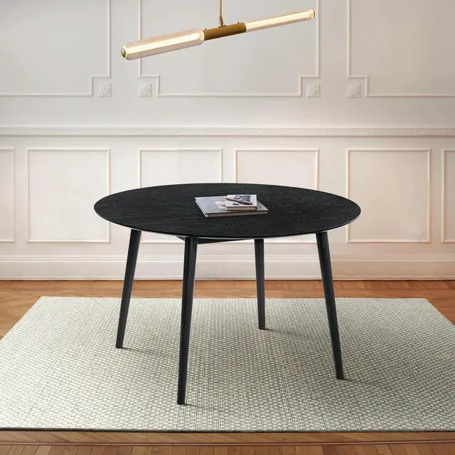 Alt view image 2 of 6 - Arcadia 48" Round Dining Table in Black Wood