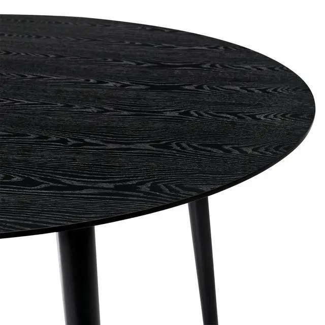 Alt view image 4 of 6 - Arcadia 48" Round Dining Table in Black Wood