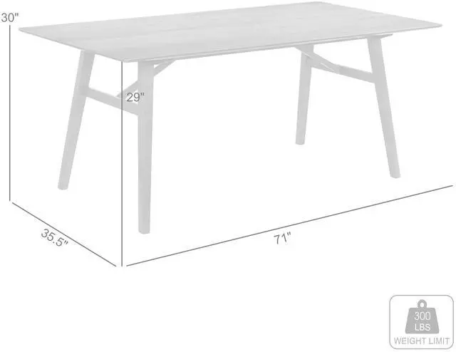 Alt view image 7 of 7 - Channell Wood Dining Table in Walnut Finish