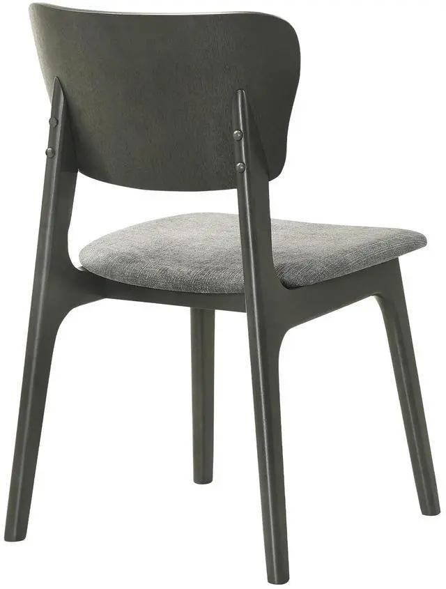 Alt view image 5 of 7 - Kalia Wood Dining Chair in Gray Finish with Gray Fabric - Set of 2