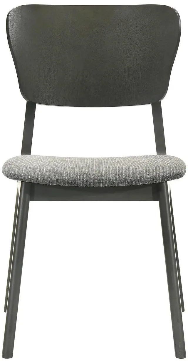 Alt view image 4 of 7 - Kalia Wood Dining Chair in Gray Finish with Gray Fabric - Set of 2