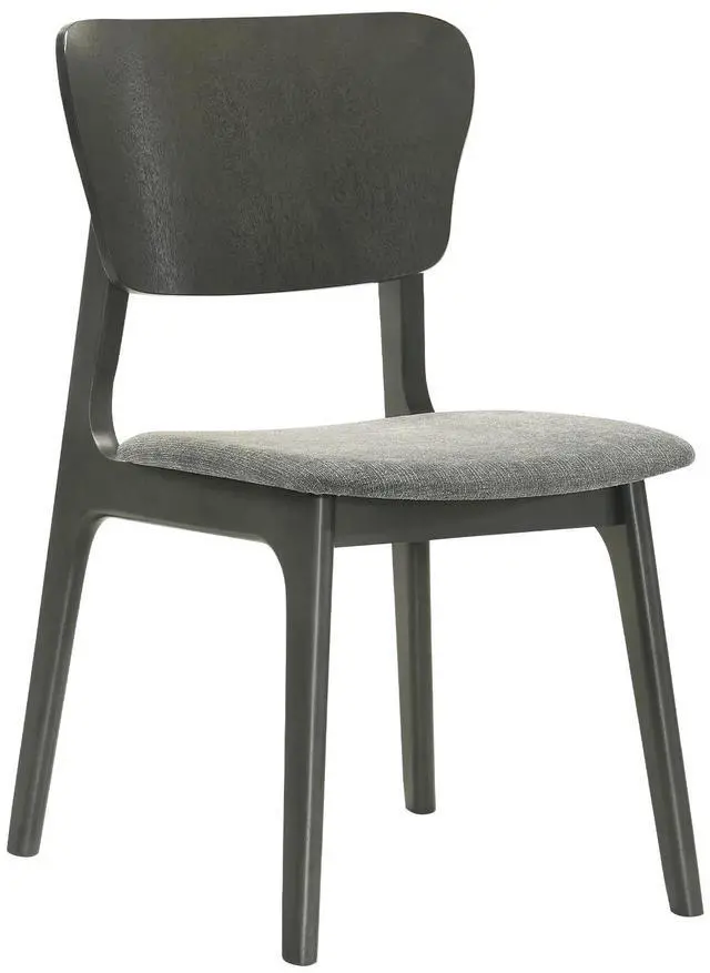 Alt view image 3 of 7 - Kalia Wood Dining Chair in Gray Finish with Gray Fabric - Set of 2