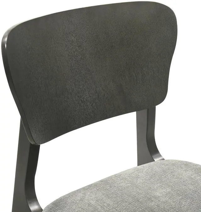 Alt view image 6 of 7 - Kalia Wood Dining Chair in Gray Finish with Gray Fabric - Set of 2