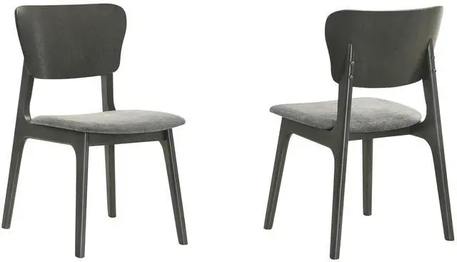 Main image of Kalia Wood Dining Chair in Gray Finish with Gray Fabric - Set of 2